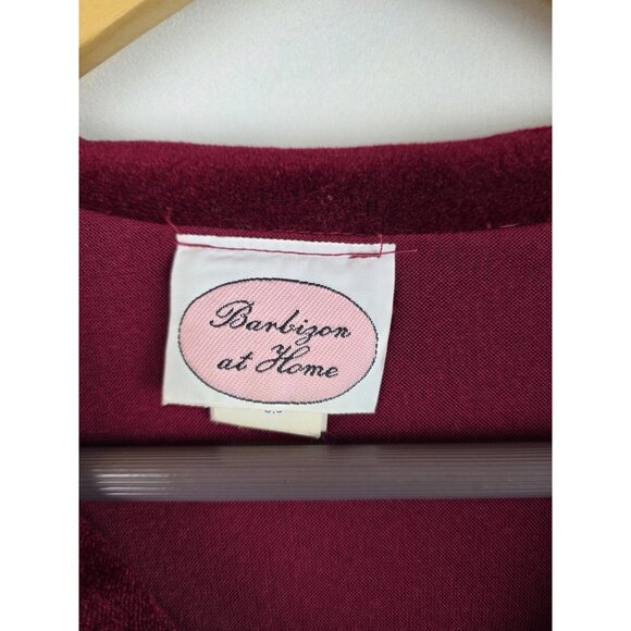 Barbizon at Home Women's Vintage Nightgown Medium Burgundy Velvet Robe Pajama - Picture 10 of 16